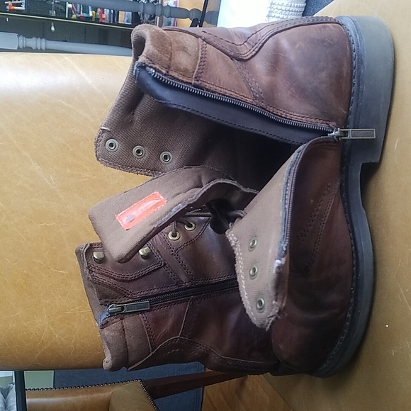 Harley Davidson Motorcycle Vintage Distressed Brown Leather Boots 11 - Picture 11 of 14